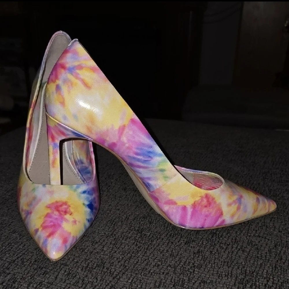 Gianni Bini Pink and Yellow Heels Vibrant Stiletto Pumps